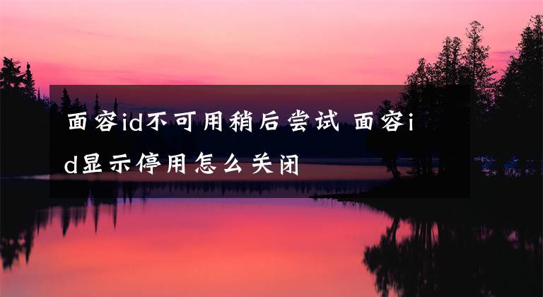 面容id不可用稍后尝试 面容id显示停用怎么关闭