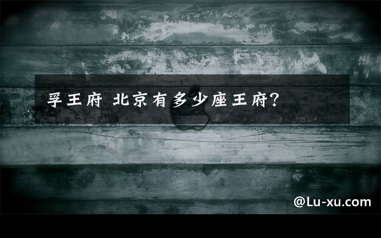 孚王府 北京有多少座王府?
