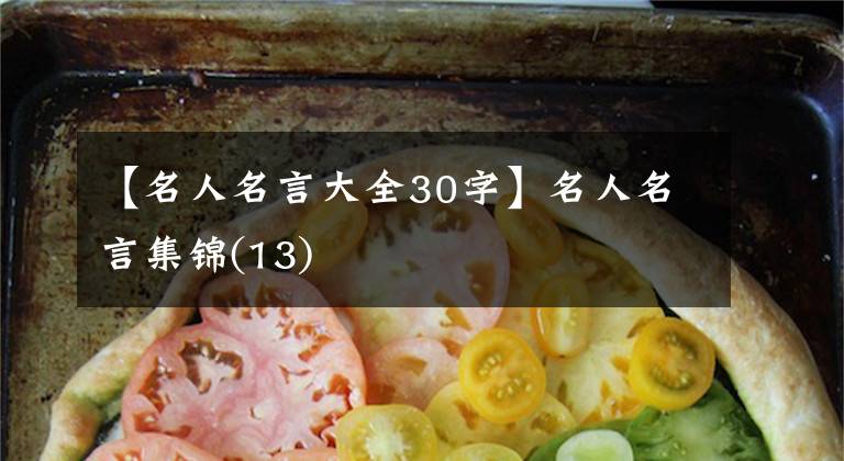 【名人名言大全30字】名人名言集锦(13)