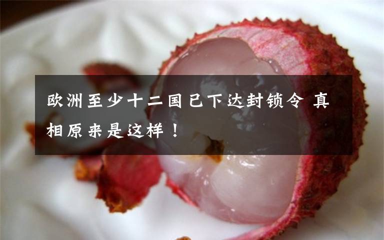 欧洲至少十二国已下达封锁令 真相原来是这样!