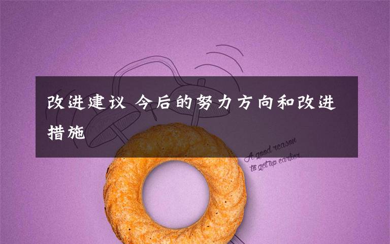 改进建议 今后的努力方向和改进措施