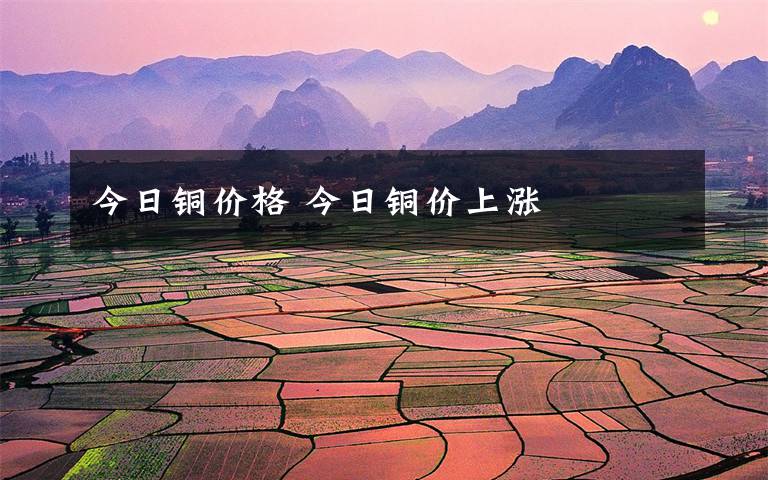 今日铜价格 今日铜价上涨