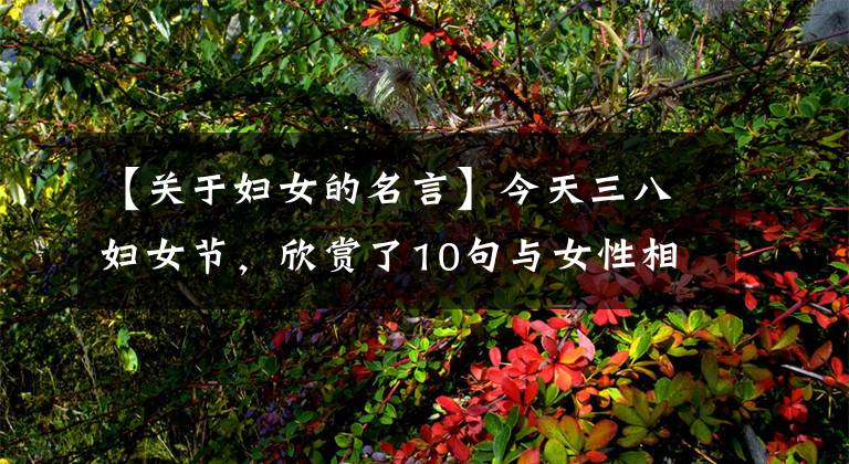 【关于妇女的名言】今天三八妇女节，欣赏了10句与女性相关的名言，向天下伟大的女性致敬