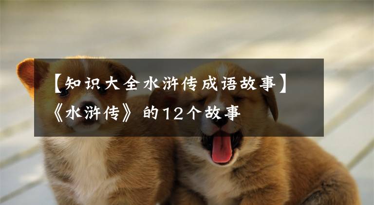【知识大全水浒传成语故事】《水浒传》的12个故事