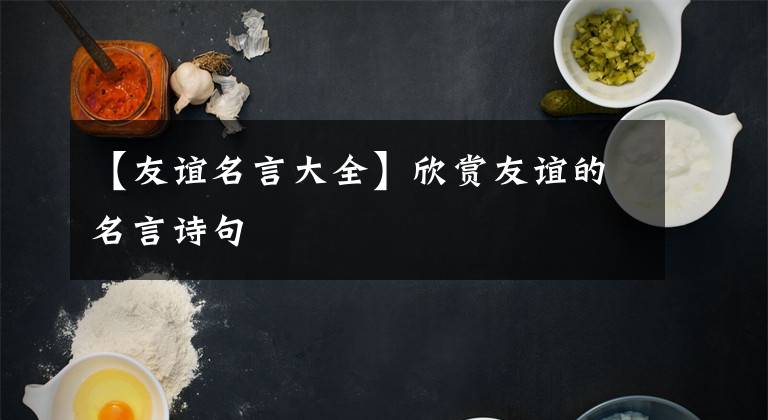 【友谊名言大全】欣赏友谊的名言诗句