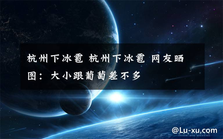 杭州下冰雹 杭州下冰雹 网友晒图:大小跟葡萄差不多