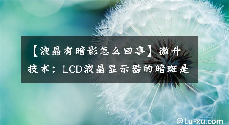 【液晶有暗影怎么回事】微升技术:LCD液晶显示器的暗斑是什么?