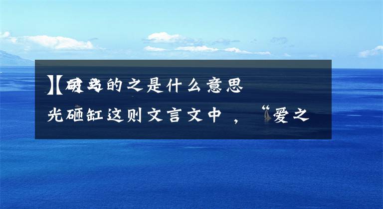 【破之的之是什么意思
】司马光砸缸这则文言文中 ,“爱之”的之是什么意思?“破之”的之是什么意思?