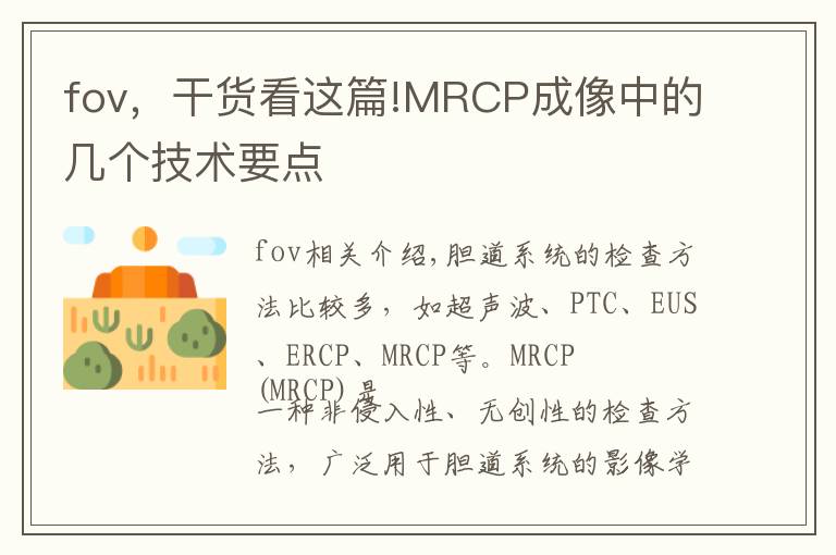 fov,干货看这篇!MRCP成像中的几个技术要点