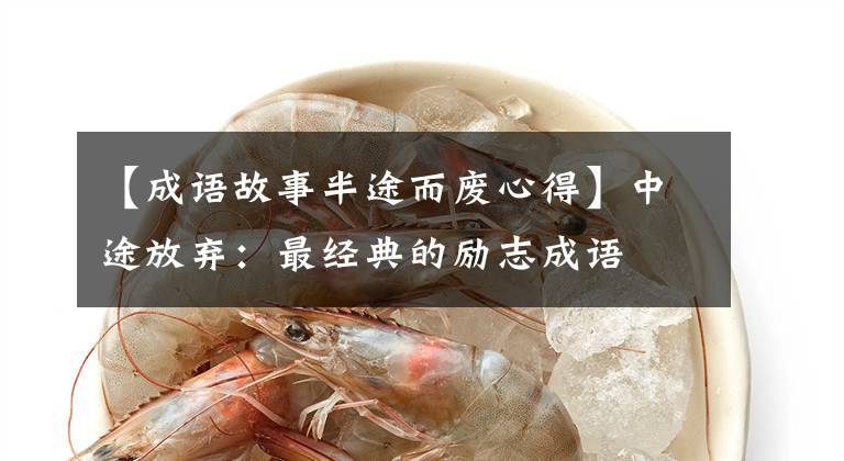 【成语故事半途而废心得】中途放弃:最经典的励志成语