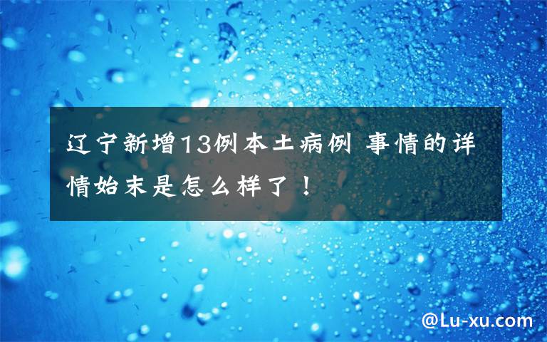 辽宁新增13例本土病例 事情的详情始末是怎么样了！