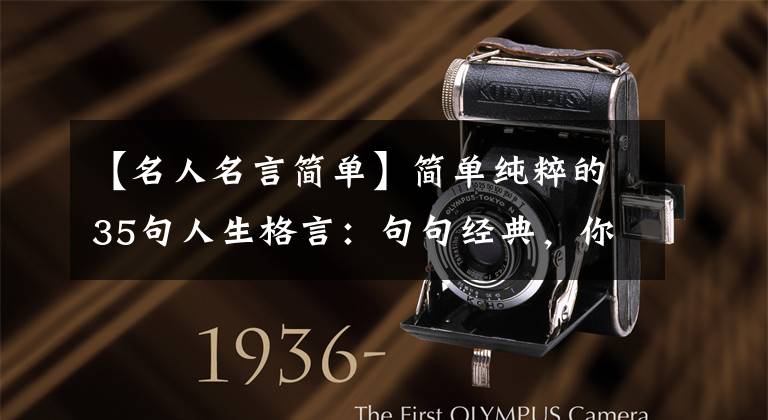 【名人名言简单】简单纯粹的35句人生格言:句句经典,你一定会喜欢的!