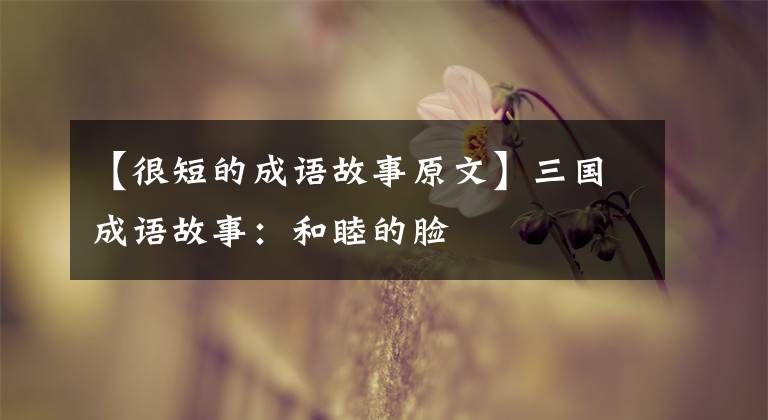 【很短的成语故事原文】三国成语故事：和睦的脸