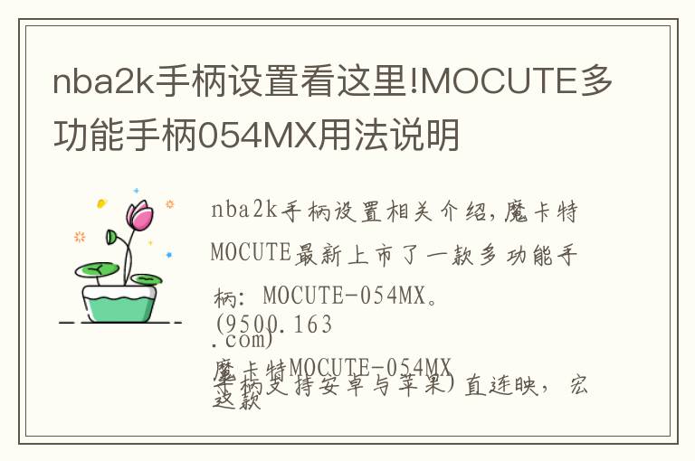 nba2k手柄设置看这里!MOCUTE多功能手柄054MX用法说明