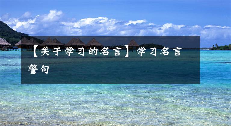 【关于学习的名言】学习名言警句
