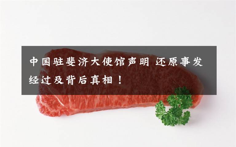 中国驻斐济大使馆声明 还原事发经过及背后真相!