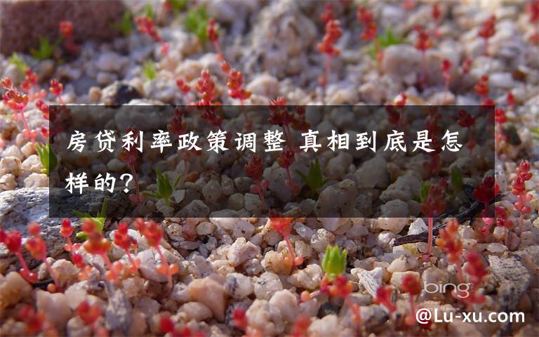 房贷利率政策调整 真相到底是怎样的?