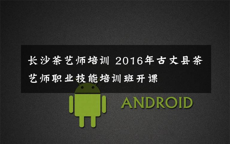长沙茶艺师培训 2016年古丈县茶艺师职业技能培训班开课