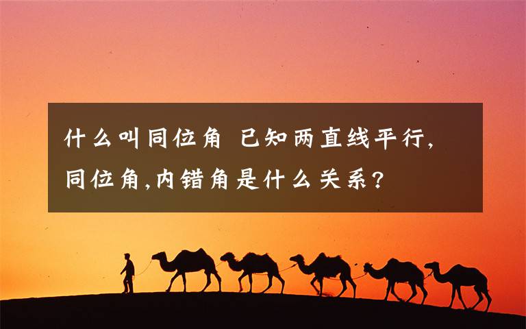 什么叫同位角 已知两直线平行,同位角,内错角是什么关系?