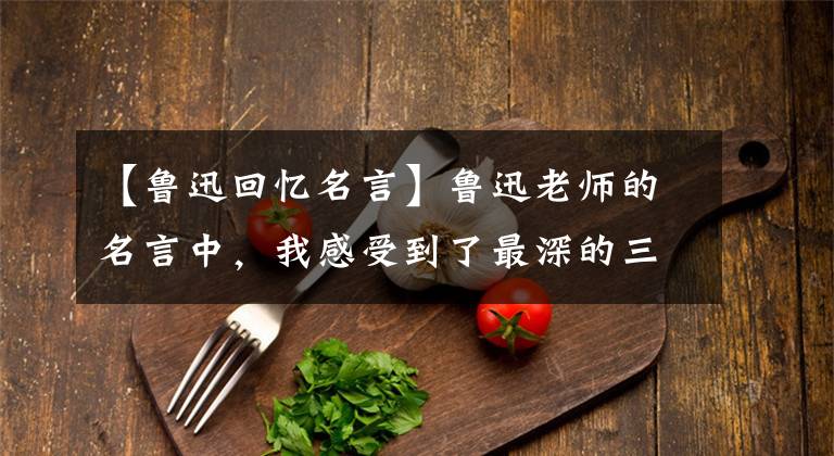 【鲁迅回忆名言】鲁迅老师的名言中,我感受到了最深的三句话