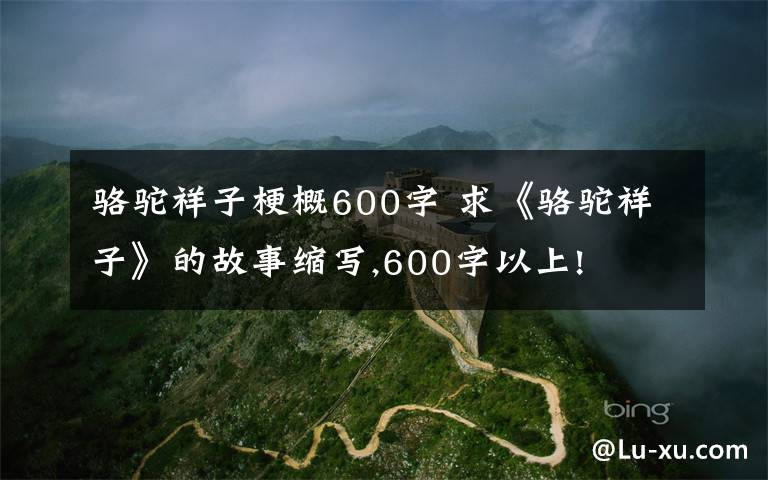 骆驼祥子梗概600字 求《骆驼祥子》的故事缩写,600字以上!