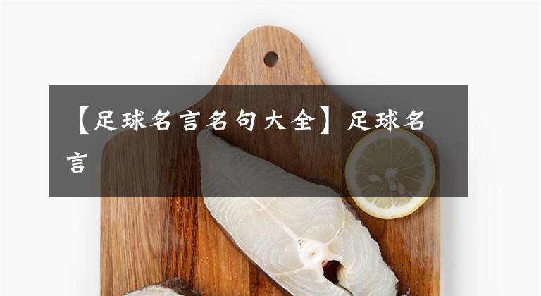 【足球名言名句大全】足球名言