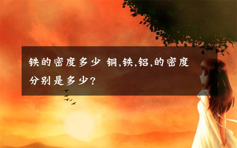 铁的密度多少 铜,铁,铝,的密度分别是多少?