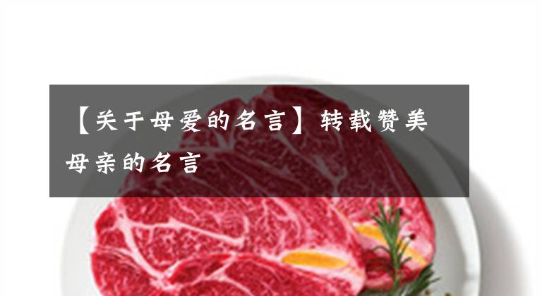 【关于母爱的名言】转载赞美母亲的名言