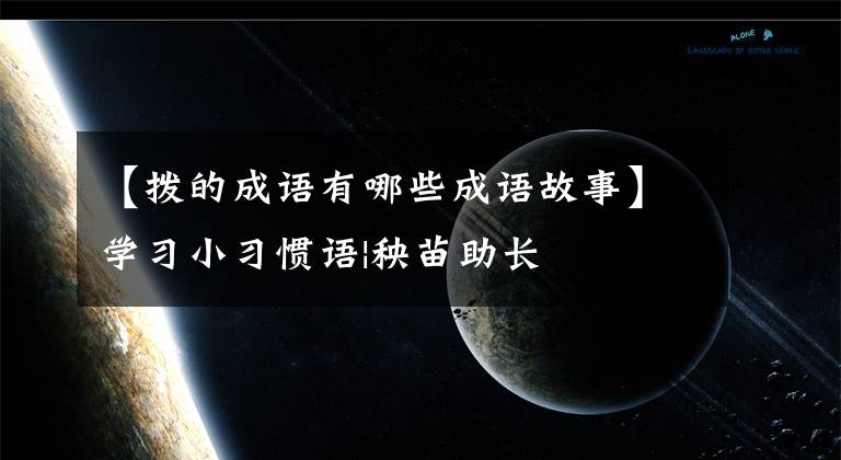 【拨的成语有哪些成语故事】学习小习惯语|秧苗助长