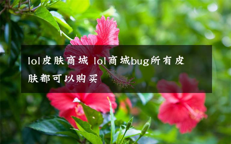 lol皮肤商城 lol商城bug所有皮肤都可以购买
