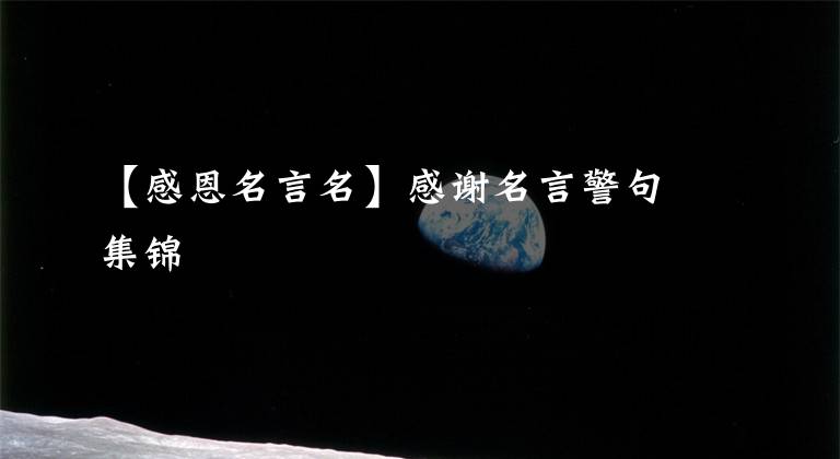 【感恩名言名】感谢名言警句集锦