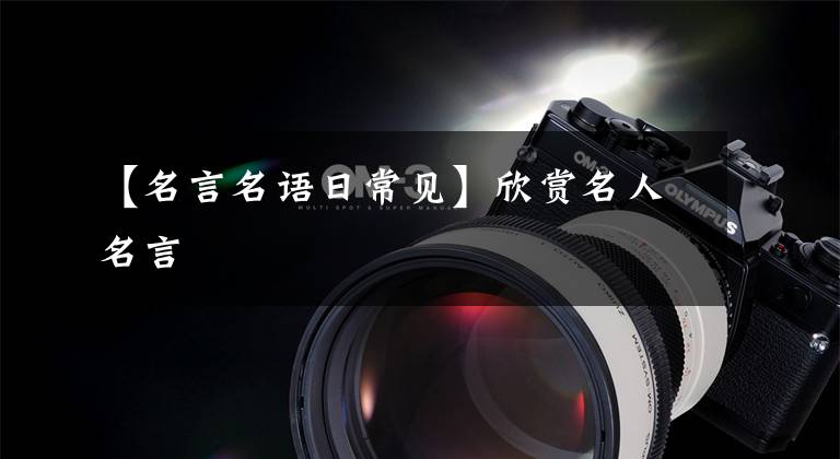 【名言名语日常见】欣赏名人名言