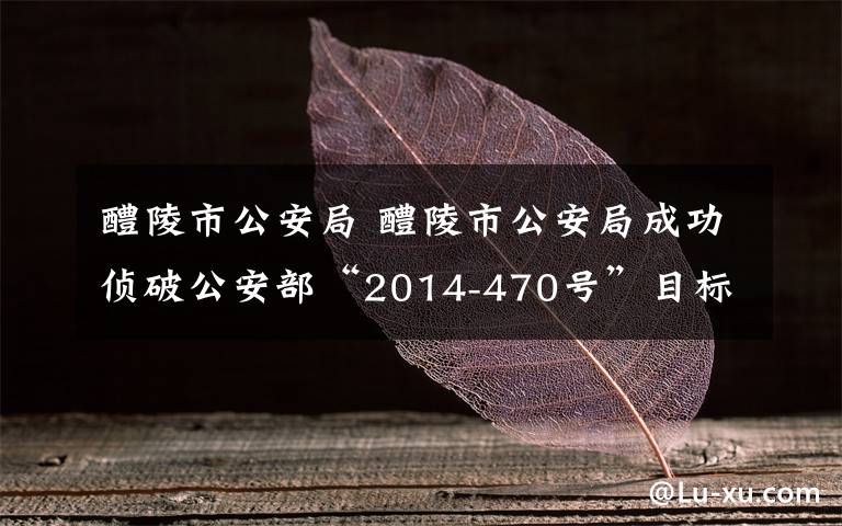 醴陵市公安局 醴陵市公安局成功侦破公安部“2014-470号”目标案件