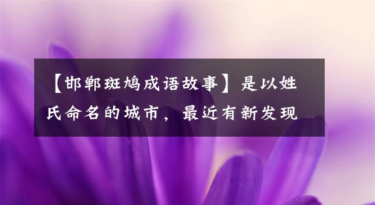 【邯郸斑鸠成语故事】是以姓氏命名的城市,最近有新发现!到这里旅行是进入博物馆