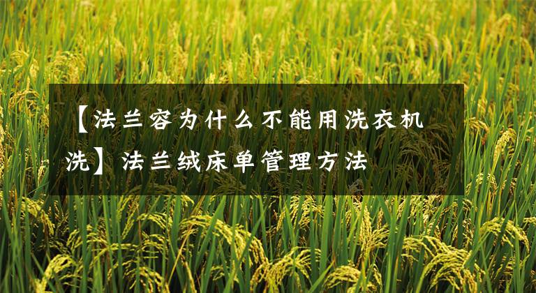【法兰容为什么不能用洗衣机洗】法兰绒床单管理方法