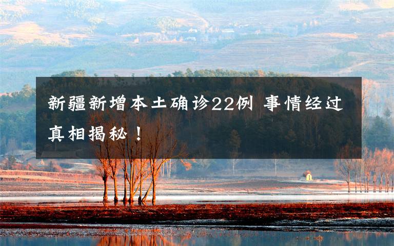 新疆新增本土确诊22例 事情经过真相揭秘!