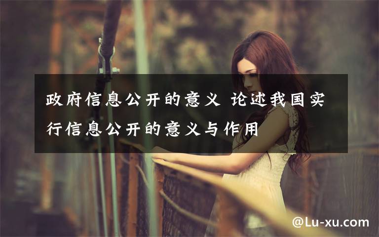 政府信息公开的意义 论述我国实行信息公开的意义与作用