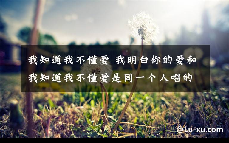 我知道我不懂爱 我明白你的爱和我知道我不懂爱是同一个人唱的吗?
