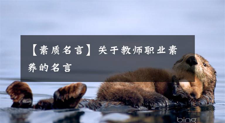 【素质名言】关于教师职业素养的名言