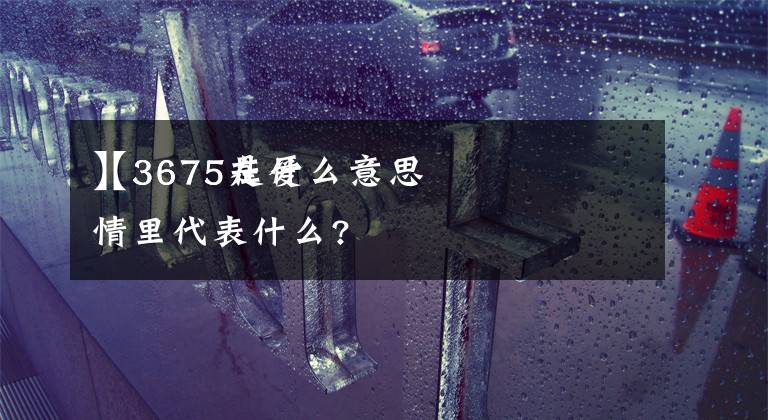 【3675是什么意思
】3675在爱情里代表什么?