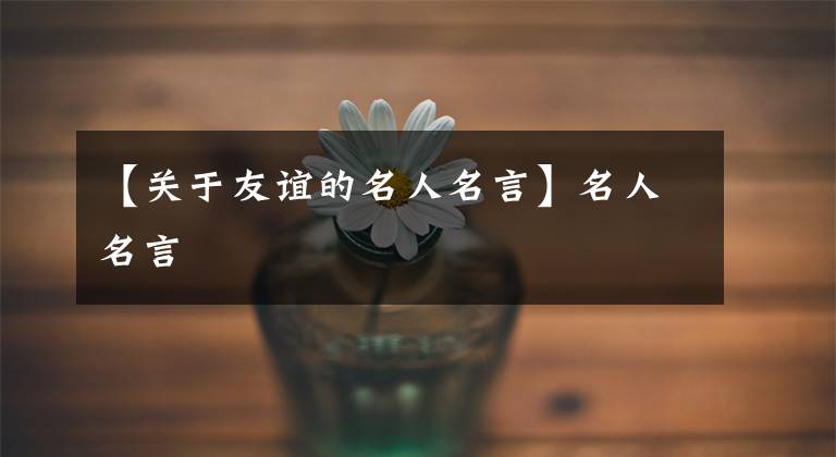 【关于友谊的名人名言】名人名言