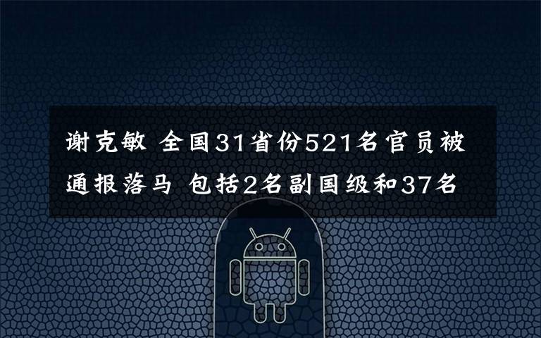 谢克敏 全国31省份521名官员被通报落马 包括2名副国级和37名省部级