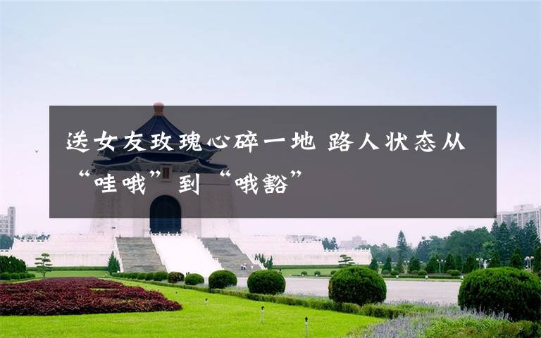 送女友玫瑰心碎一地 路人状态从“哇哦”到“哦豁”