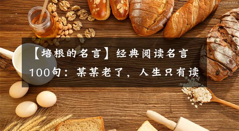 【培根的名言】经典阅读名言100句：某某老了，人生只有读书好。(莎士比亚)。