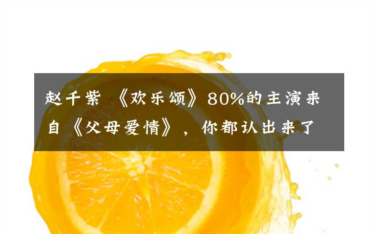 赵千紫 《欢乐颂》80%的主演来自《父母爱情》,你都认出来了吗?