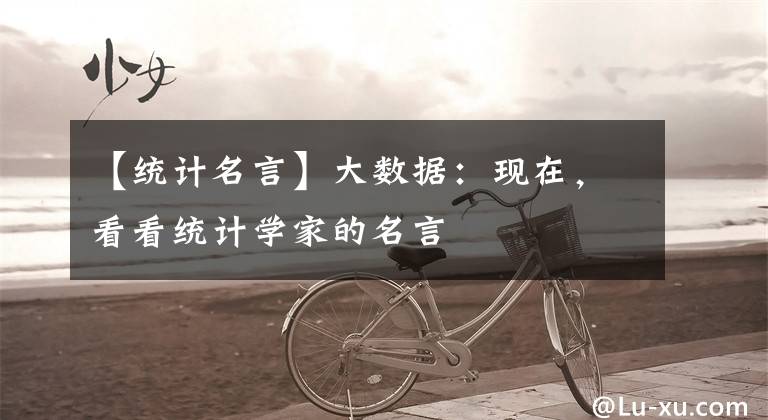 【统计名言】大数据:现在,看看统计学家的名言