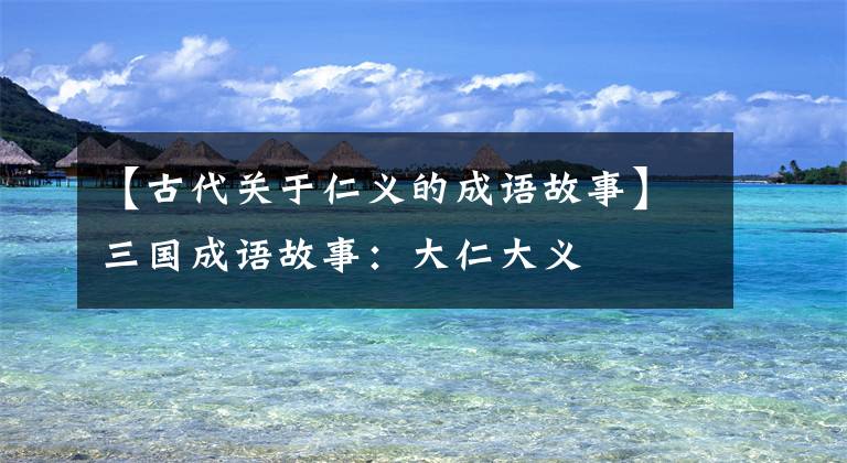 【古代关于仁义的成语故事】三国成语故事:大仁大义