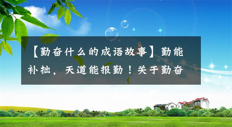 【勤奋什么的成语故事】勤能补拙,天道能报勤!关于勤奋的12个成语,老师家长讲给孩子听!