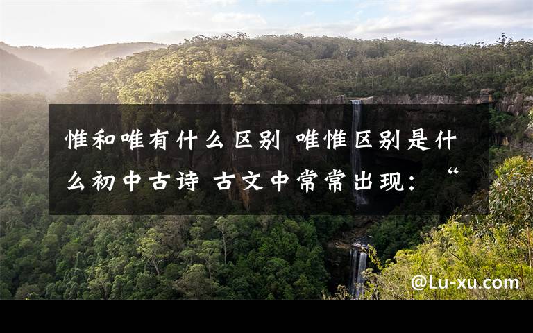 惟和唯有什么区别 唯惟区别是什么初中古诗 古文中常常出现:“唯”与“惟”因为中考会考到,所以请帮我辨别总结一下这两个字的区别 有什么简单方