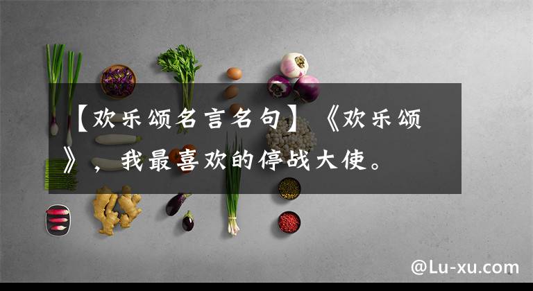 【欢乐颂名言名句】《欢乐颂》，我最喜欢的停战大使。